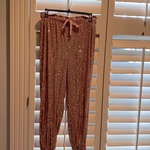Free People gold sequin jogger